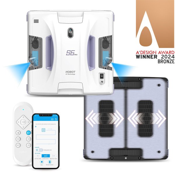 HOBOT S6 Pro Window Cleaning Robot - Patented 2-Mop Reciprocating
